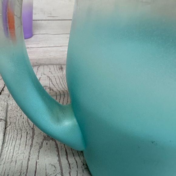 West Virginia Glass Blue Blendo Frosted Pitcher + 6 Pastel Tumbler Set Vintage - Picture 7 of 15